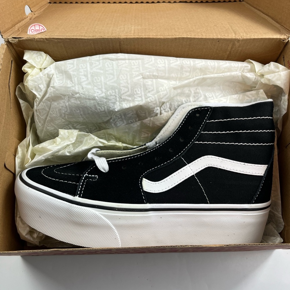 Vans Women’s Sk8-Hi Tapered Stackfo Black/true White Shoes W9 M7.5